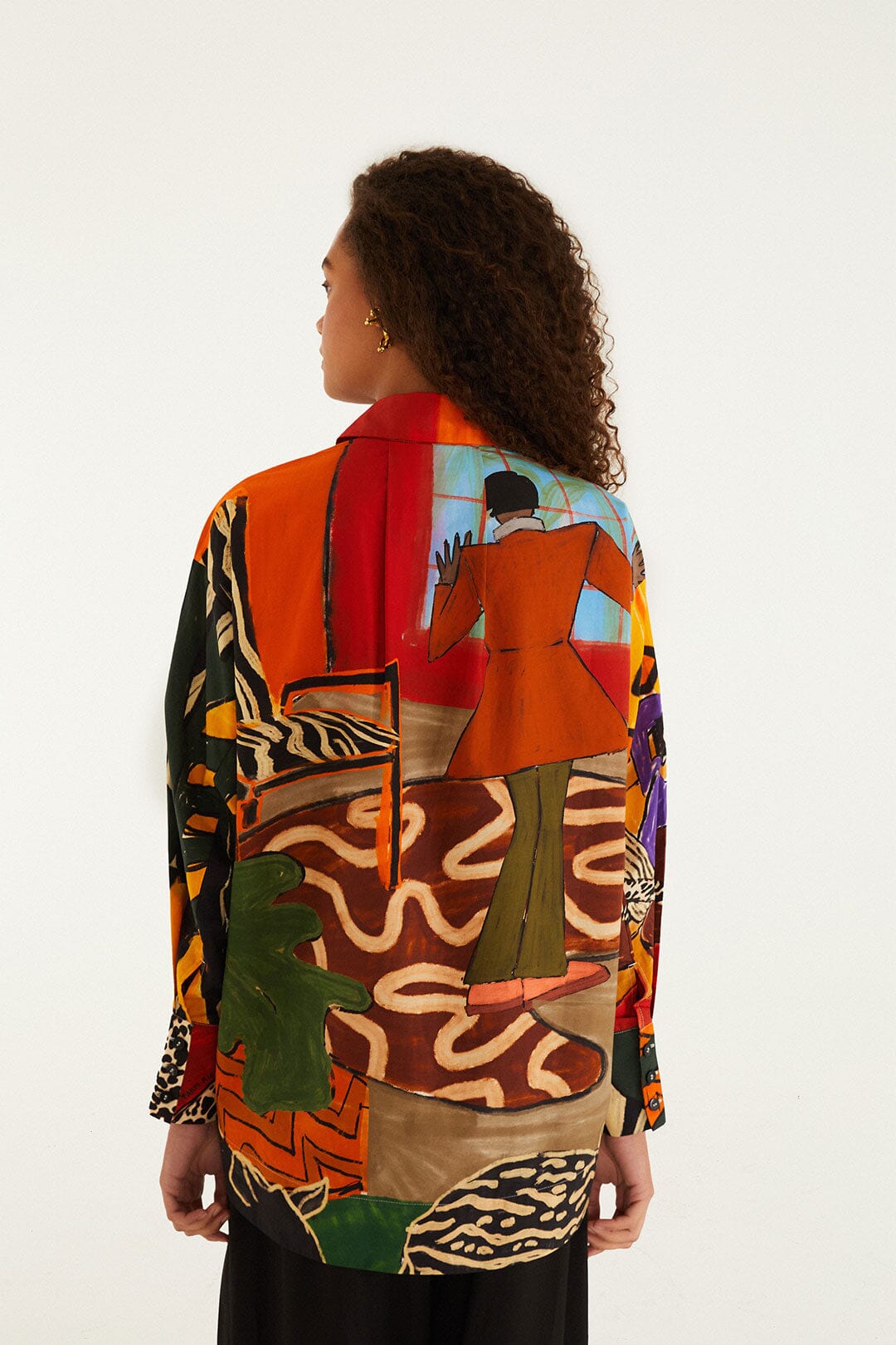 Tropical Multicolor Long Sleeve Organic Cotton Shirt