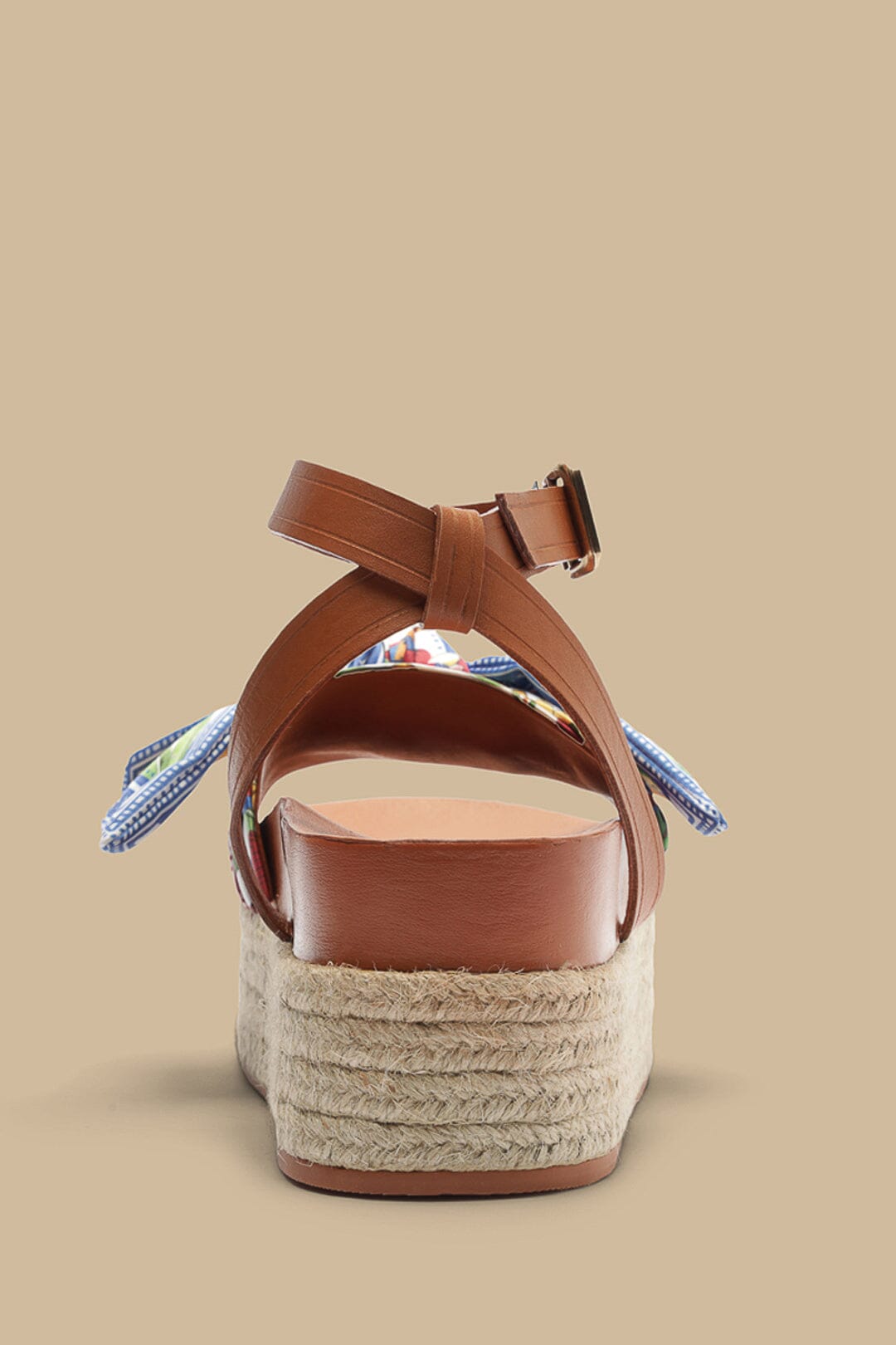 Espadrille à plateforme et écharpe Camel