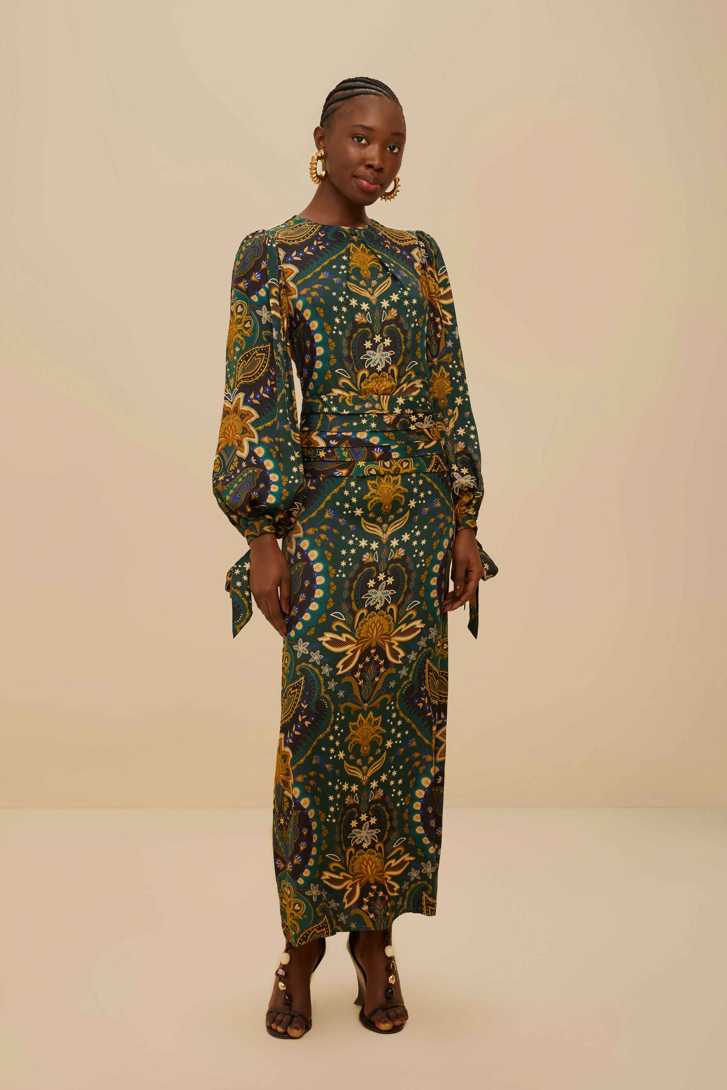 Black Jaipur LENZING™ ECOVERO™ Viscose Maxi Dress – FARM Rio