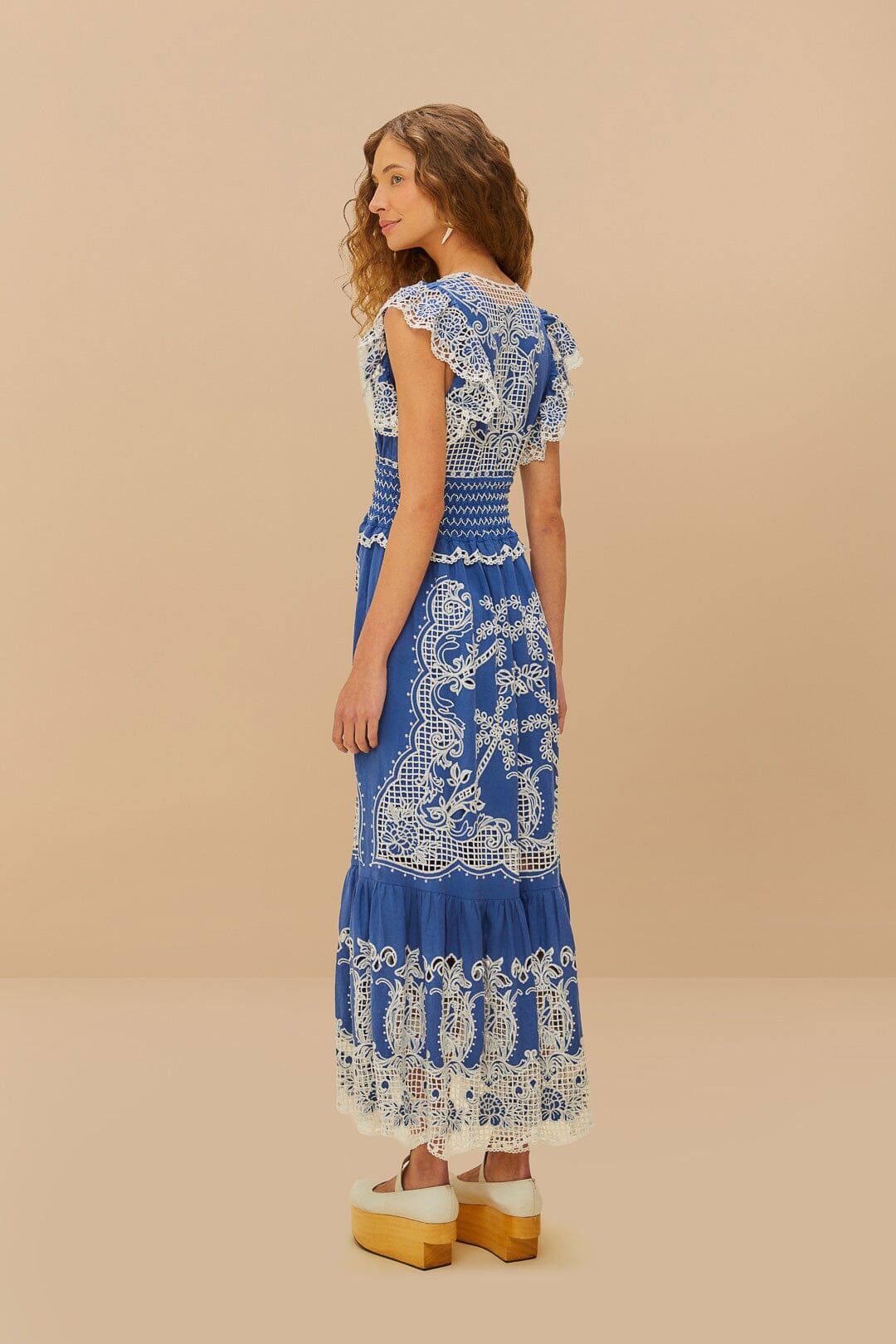 Blue Romantic Richelieu LENZING™ ECOVERO™ Euroflax™ Maxi Dress