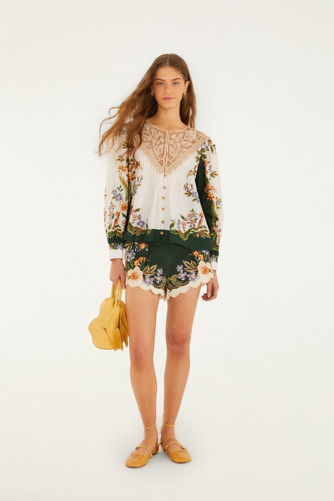 Sand Nature Lace Long Sleeve Blouse