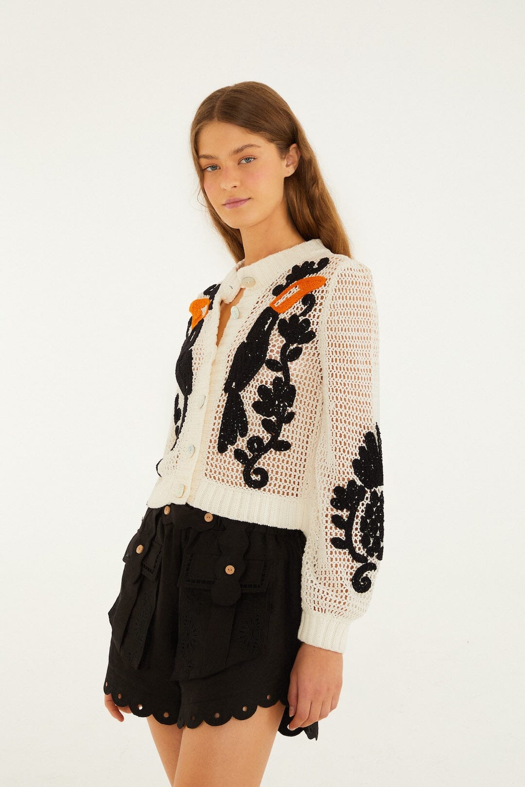 CARDIGAN AU CROCHET TOUCAN