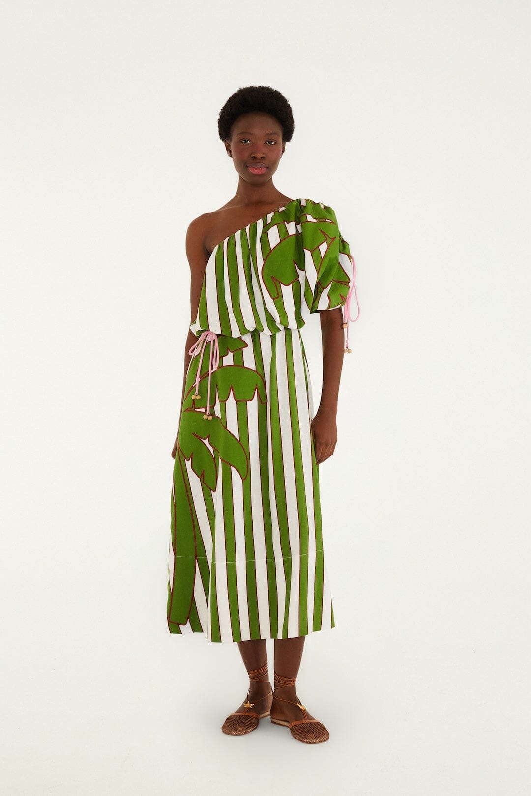 Off-White One-Shoulder Lenzing™ Ecovero™ Euroflax™ Midi Dress