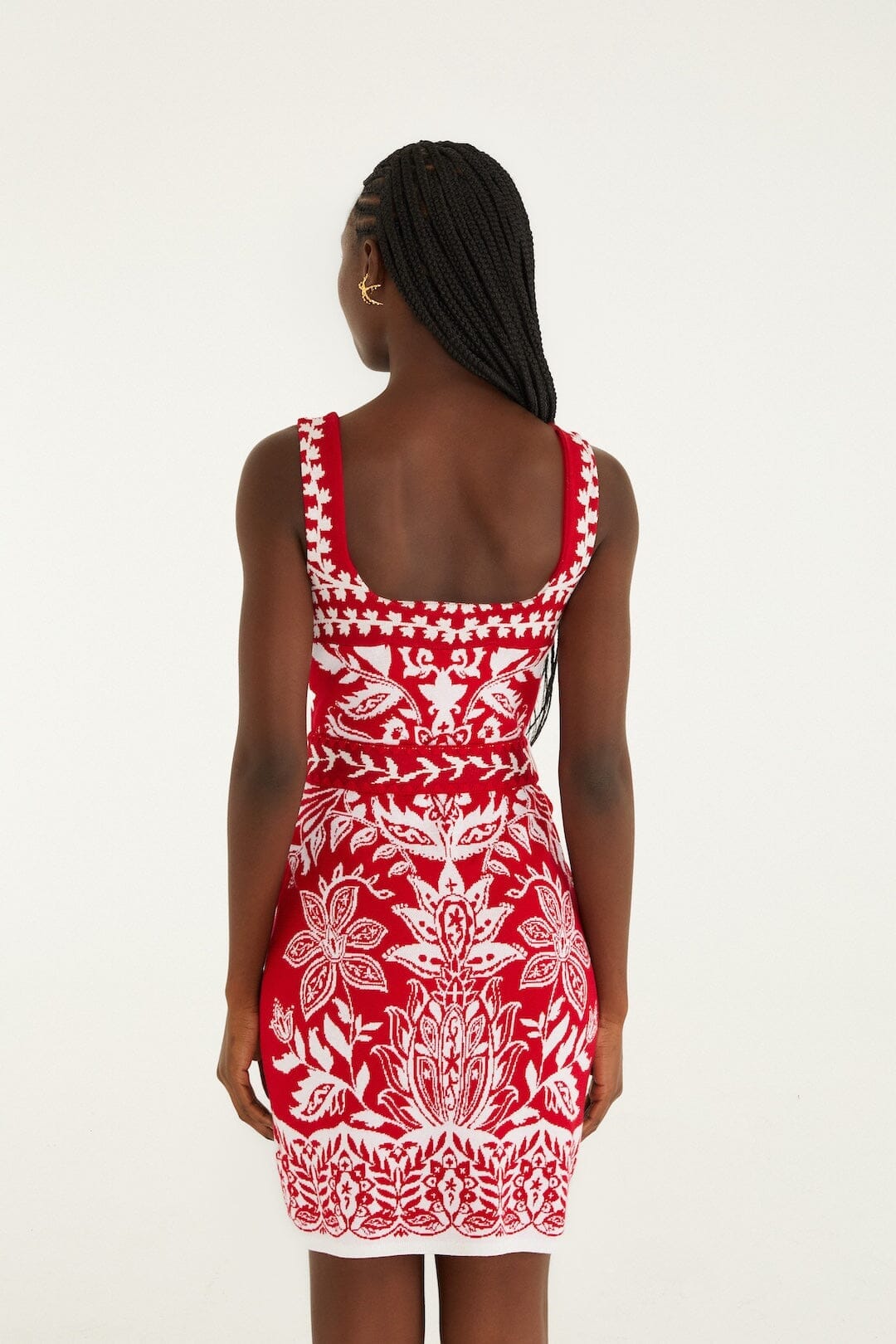 Robe courte rouge en maille Miranda