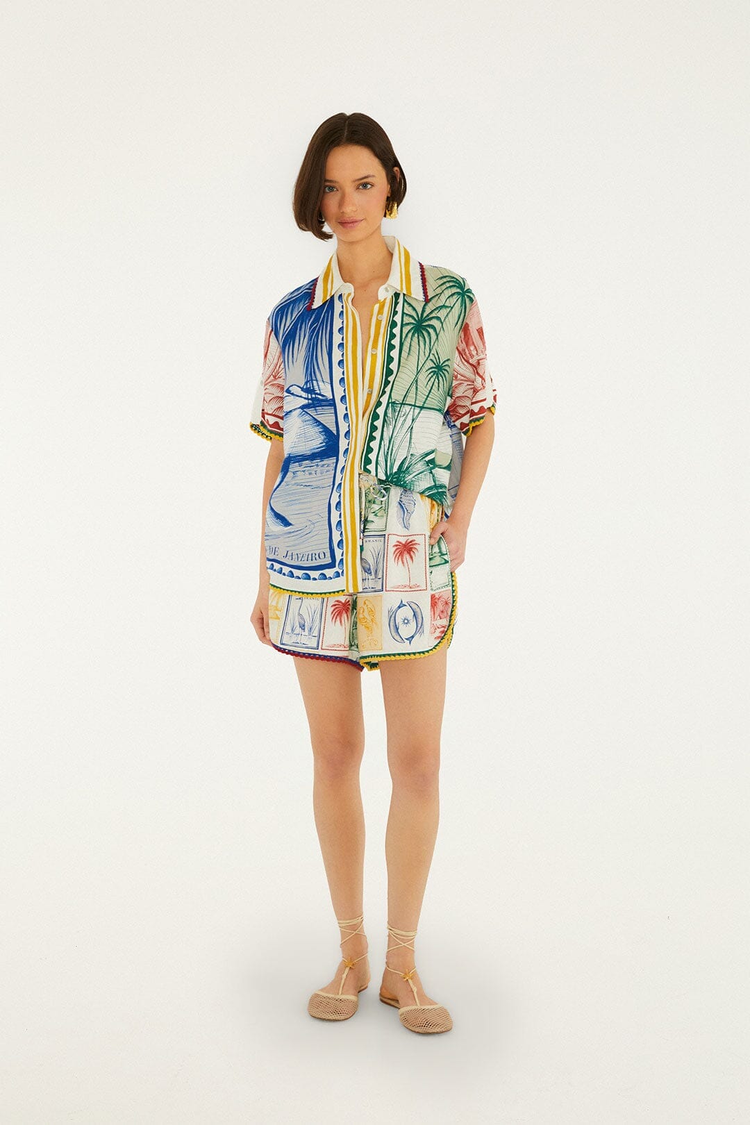 Off-White Brasil Vintage Crochet Lenzing Ecovero Euroflax Shorts