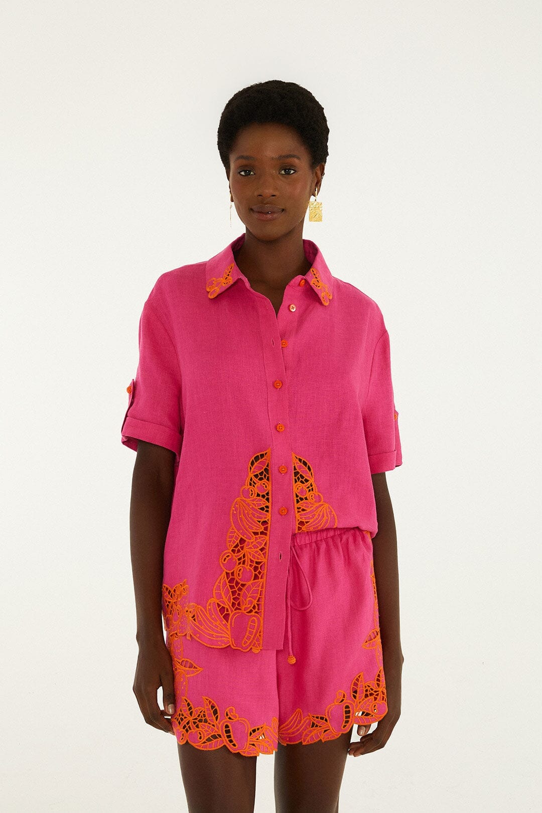 Pink Fruit Richelieu Artisanal Euroflax™ Premium Linen Shorts