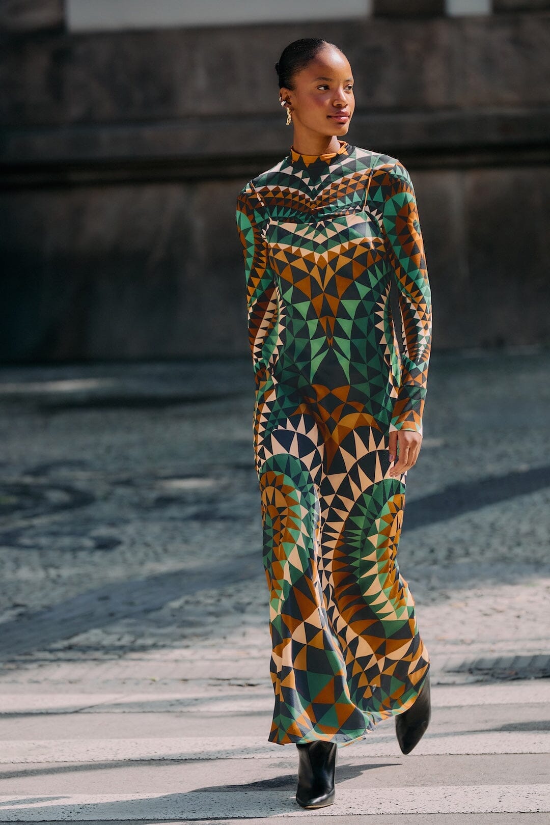 Multicolor Heart Deco Lenzing™ Ecovero™ Viscose Slip Maxi Dress