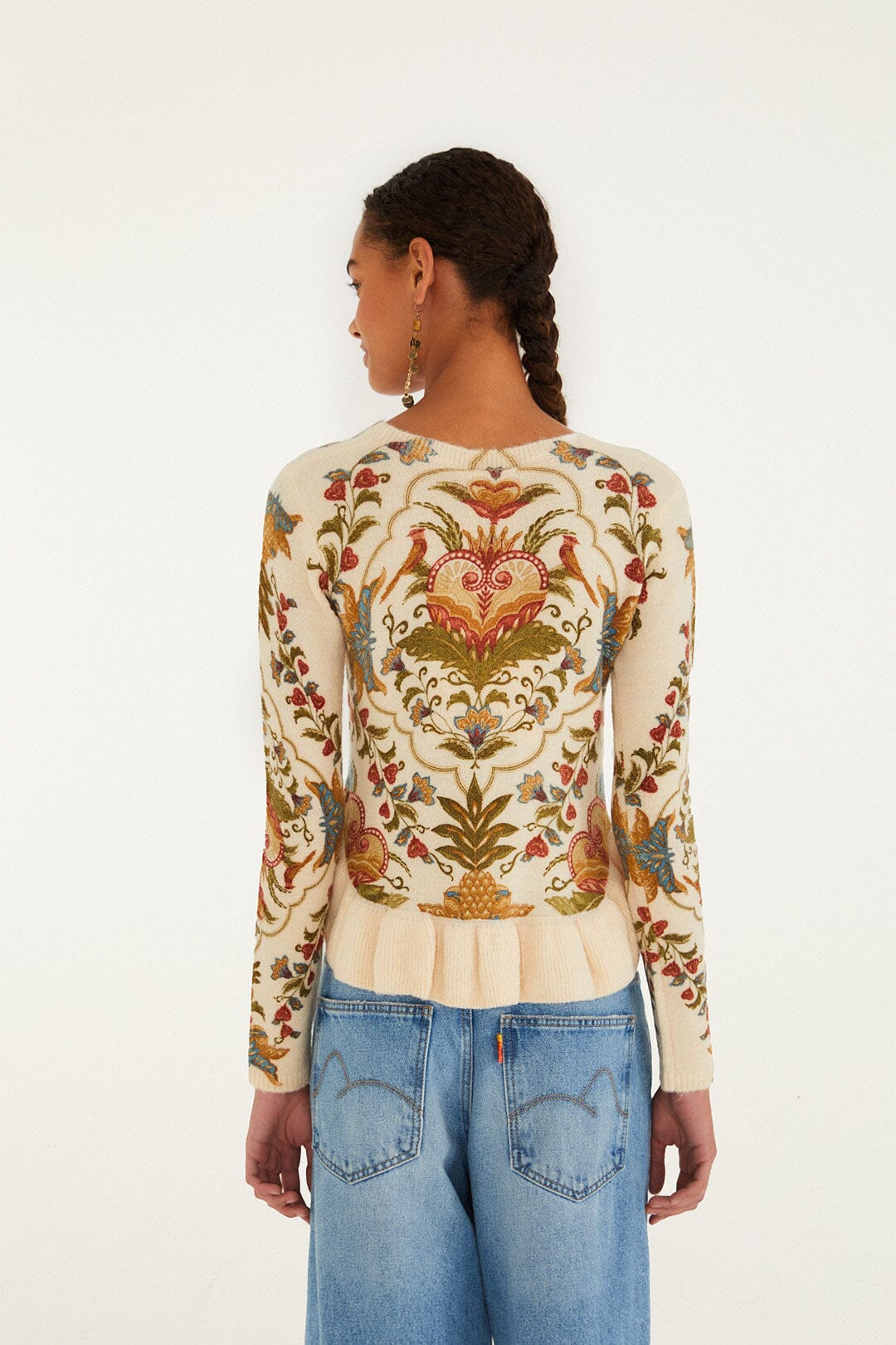 Cream Majestic Hearts Knit Top