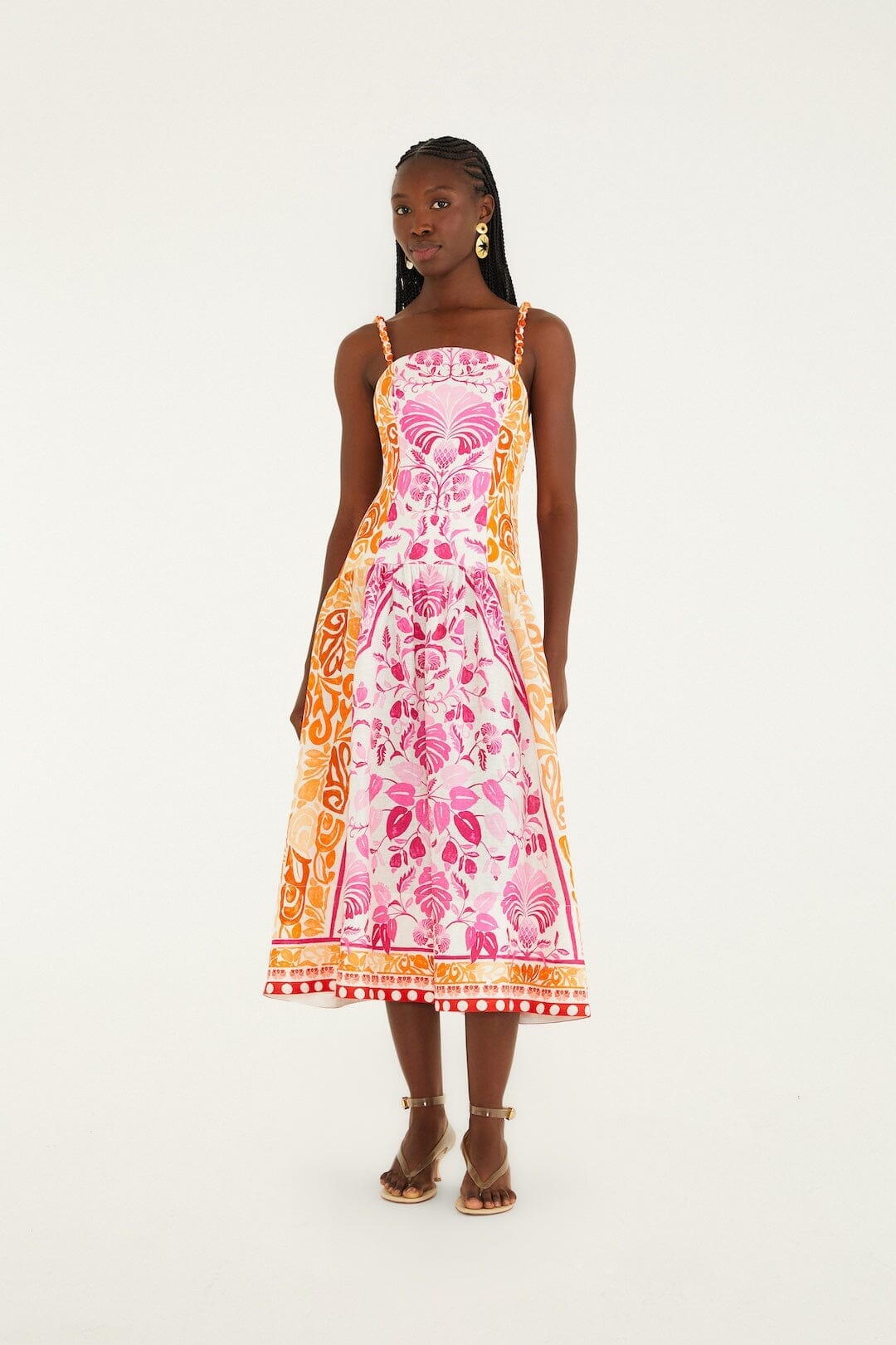 Robe midi en lin de qualité supérieure Off-White Santorini Euroflax