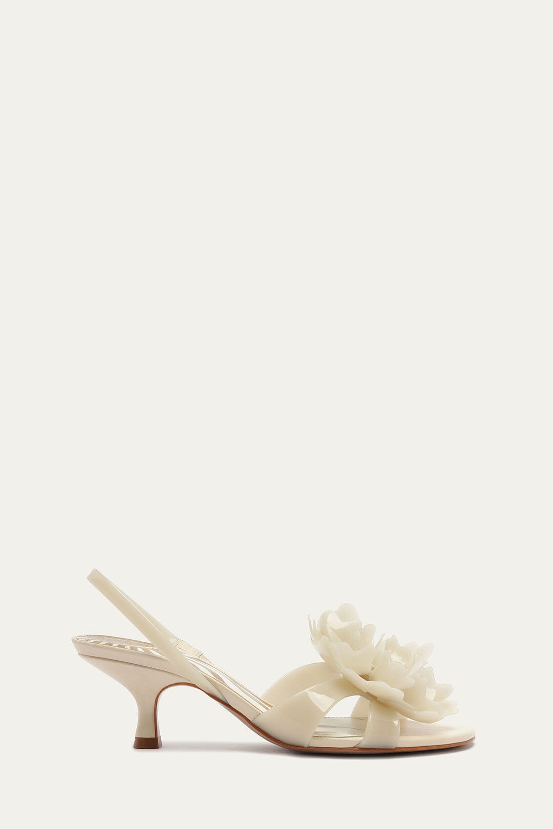 Off-White Flower Jelly Heeled Sandal | FARM Rio