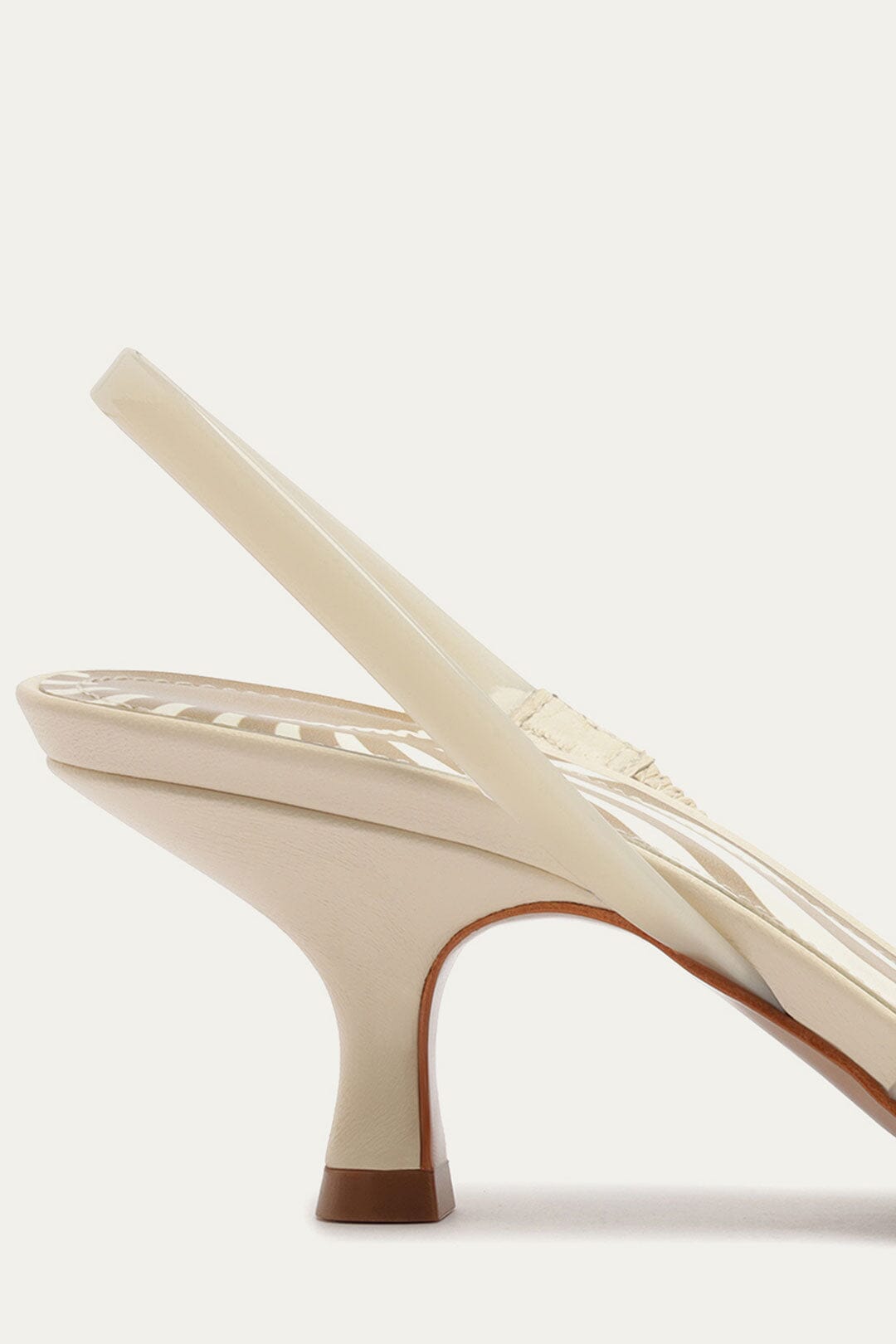 Sandale à talon en gelée à fleurs blanc cassé