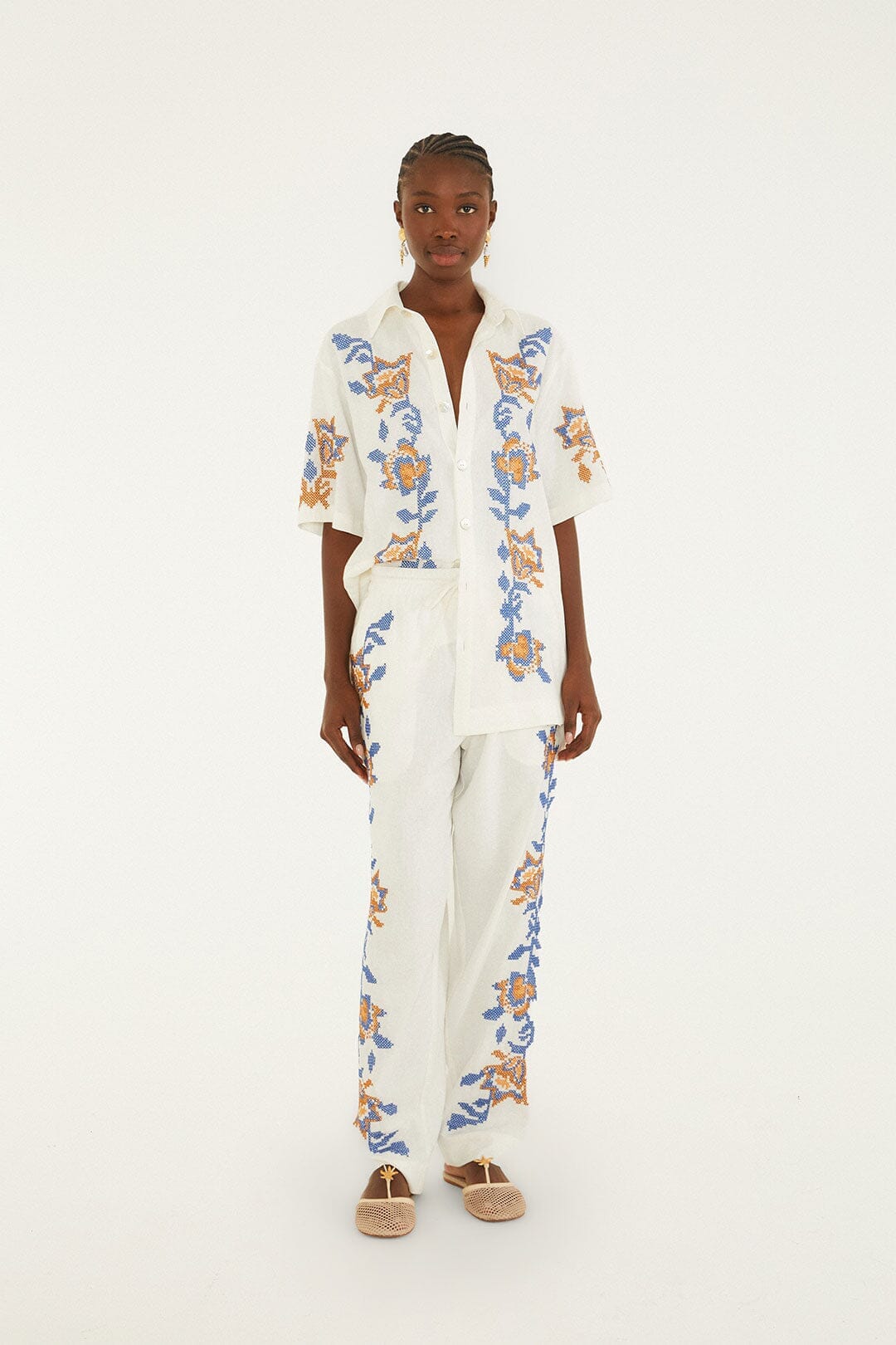 Mica Embroidered Lenzing Ecovero Euroflax Shirt