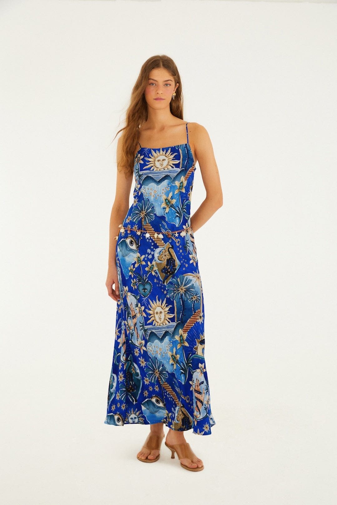 Blue Mystical Lenzing™ Ecovero™ Viscose Maxi Dress