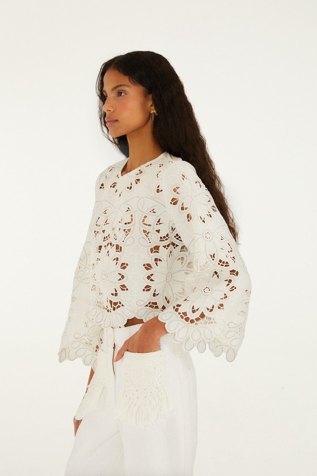 OFF-WHITE FLOWERS RICHILIEUR LANGARMBLUSE