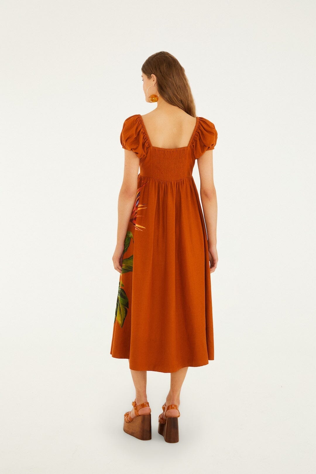 Braunes Hilo-Arrangement Lenzing™ Ecovero™ Euroflax™ Midikleid