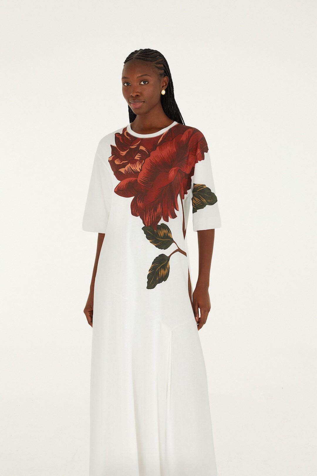 Off-White Flower Maxi Dress