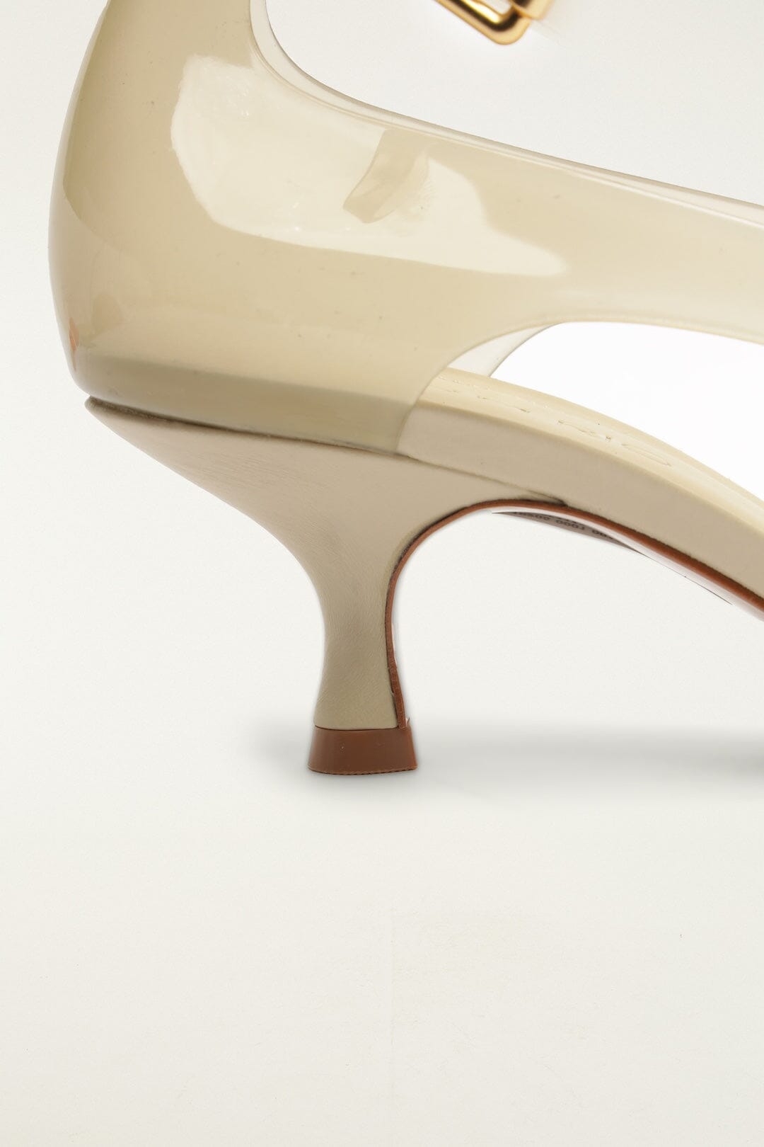 Sandale à talons en gelée blanc cassé