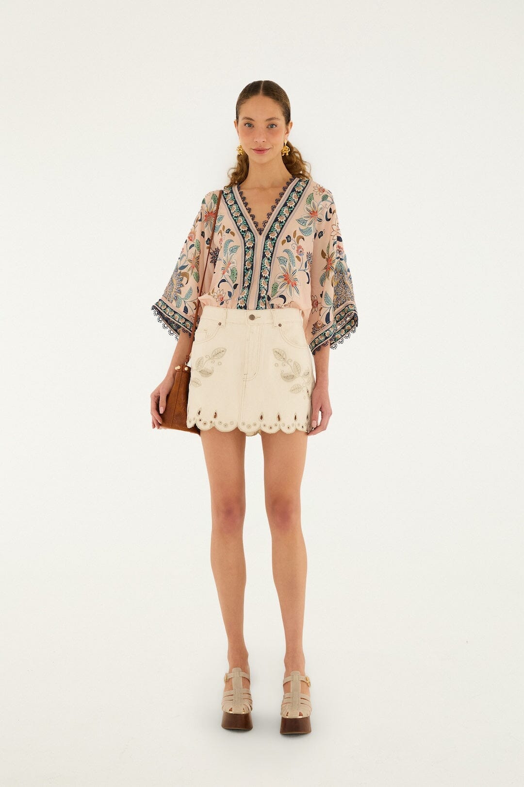 Off-White Canva Scallop Richelieu Skirt