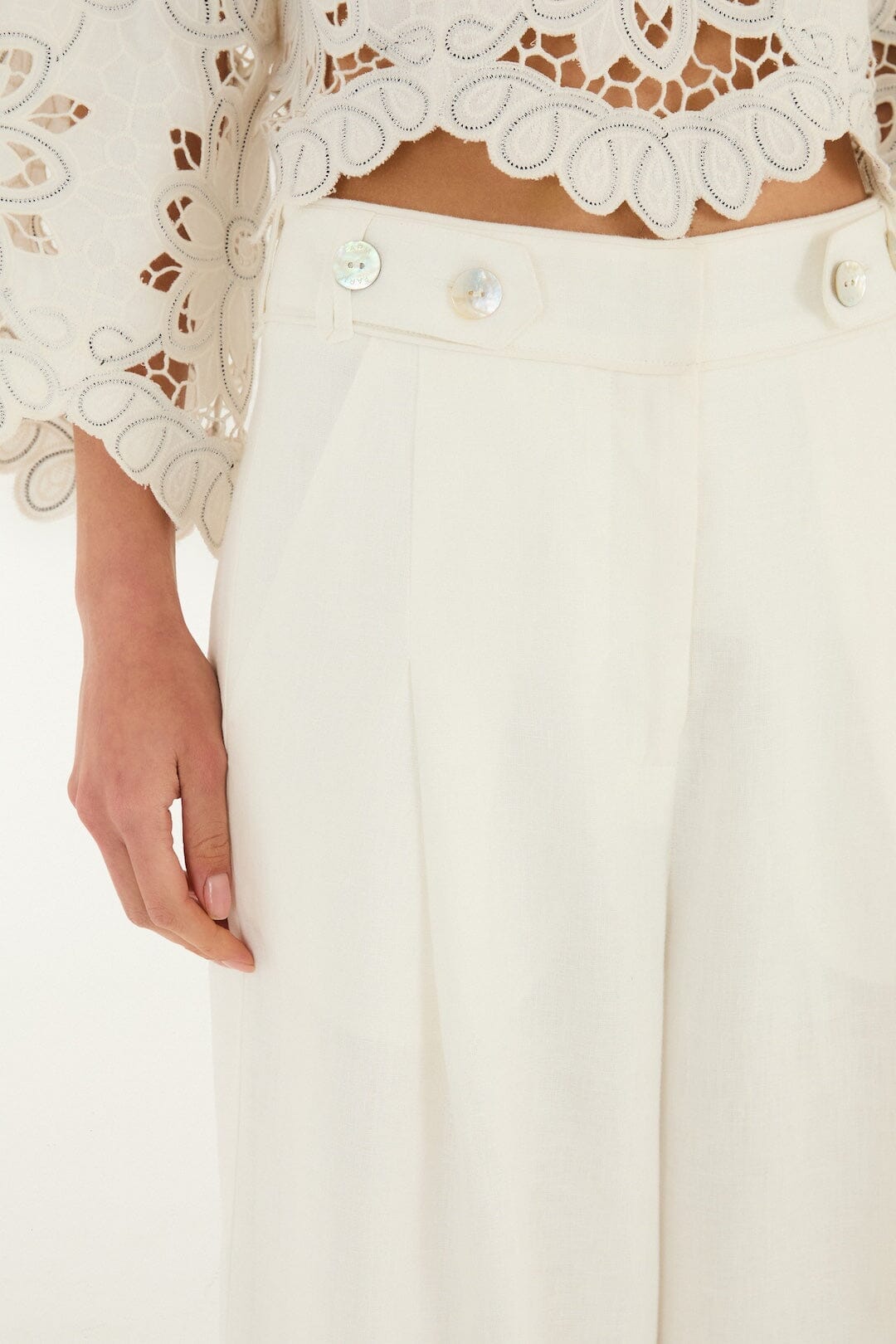 Off-White High Waisted Euroflax Premium Linen Pants