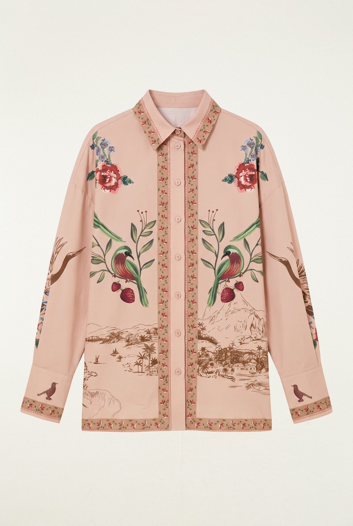 Camisa abotonada con cuello Bird Poetry