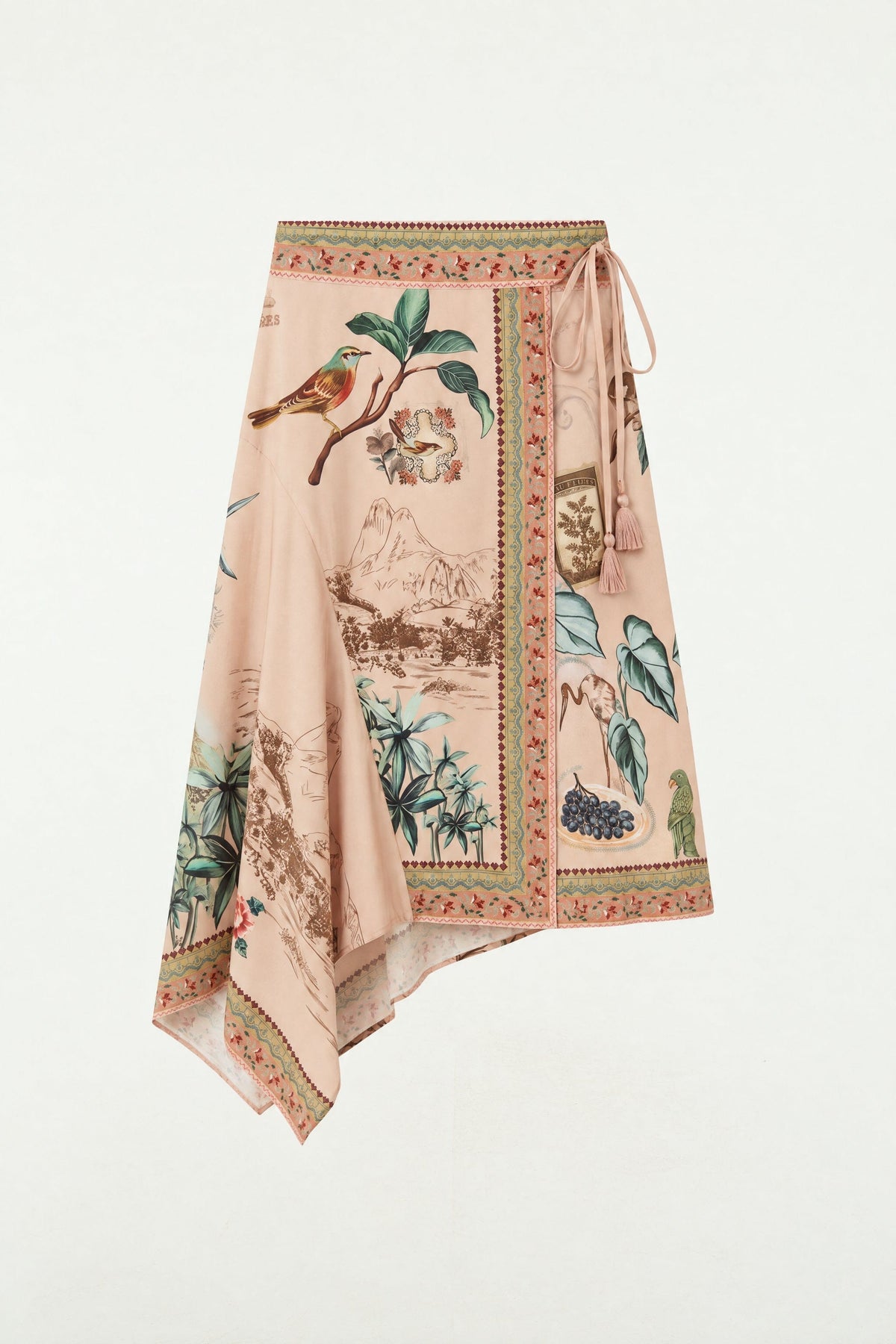 Falda midi cruzada Bird Poetry