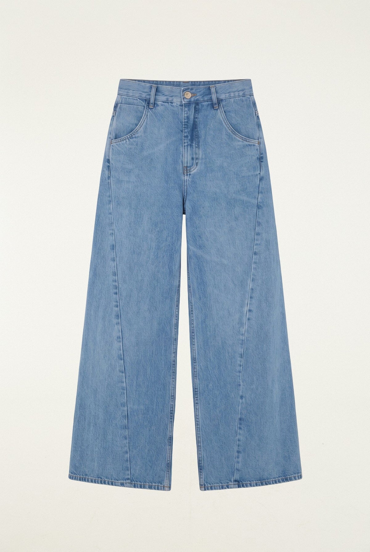 Pantalones vaqueros claros de pierna ancha