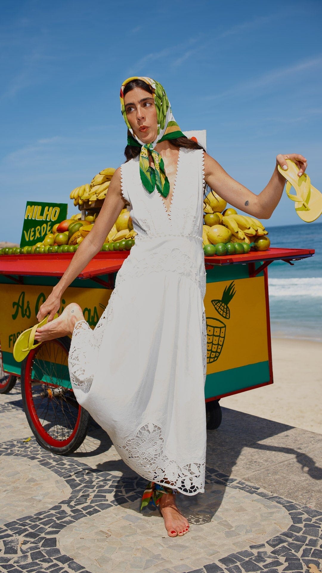 v neck sleeveless midi dress Off-White Richelieu V Neck Sleeveless Midi Dress