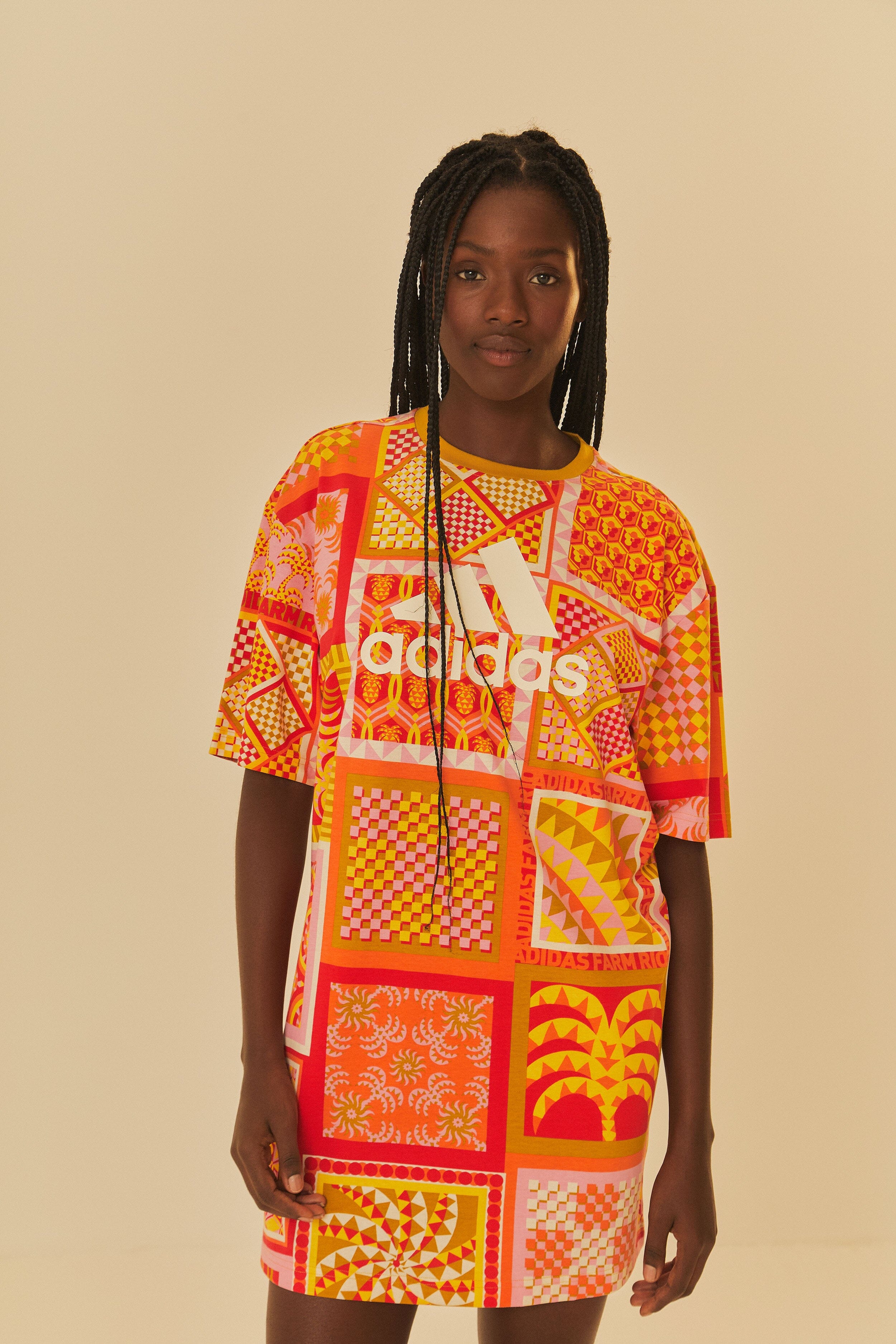 adidas farm psychedelic wave red dress FARM Rio x Adidas Sleeveless Cutout Psychedelic Wave Red Farm Rio Dress XL