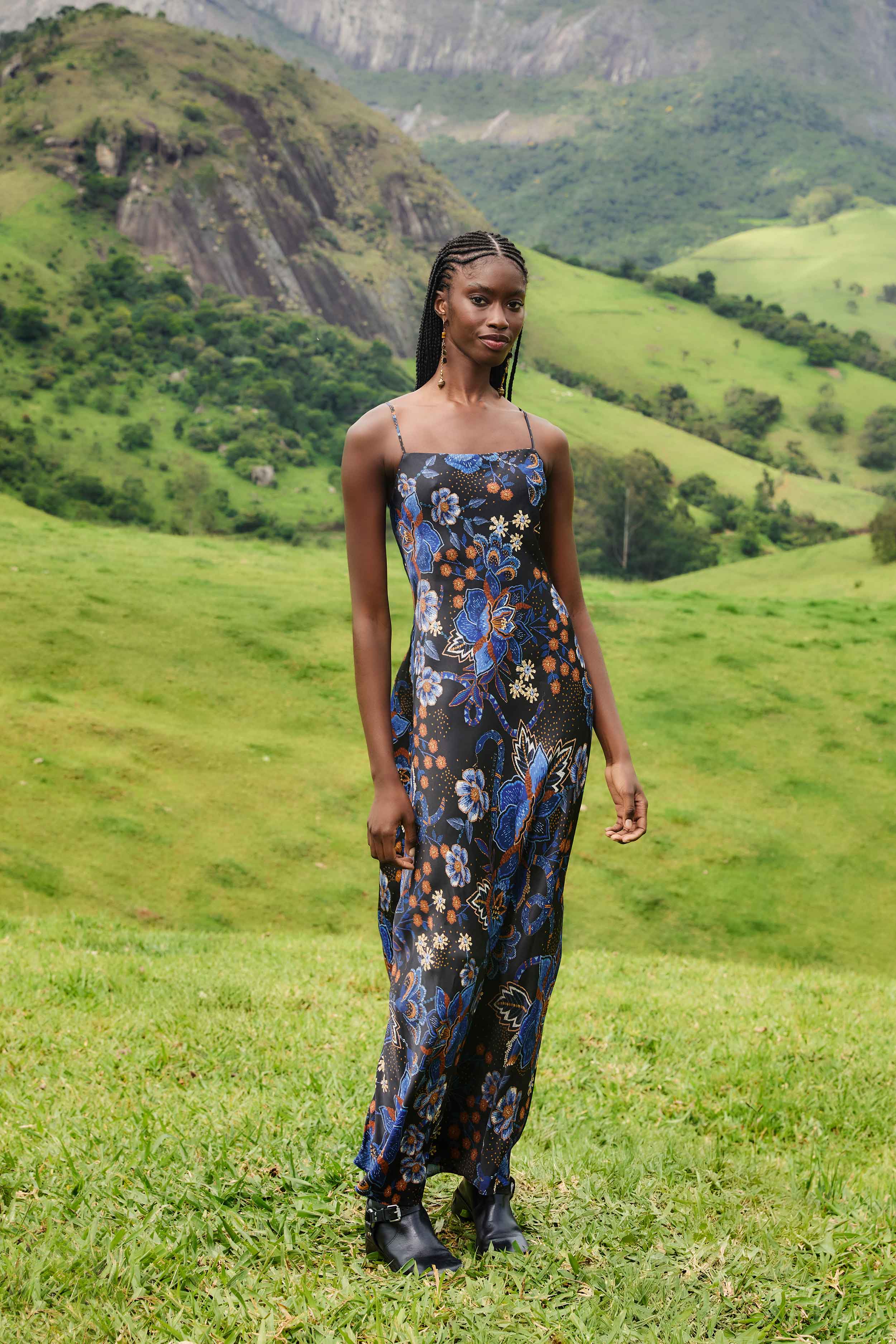 Black Snakes Bouquet Lenzing Ecovero Slip Maxi Dress Black Snakes Bouquet Lenzing Ecovero Slip Maxi Dress