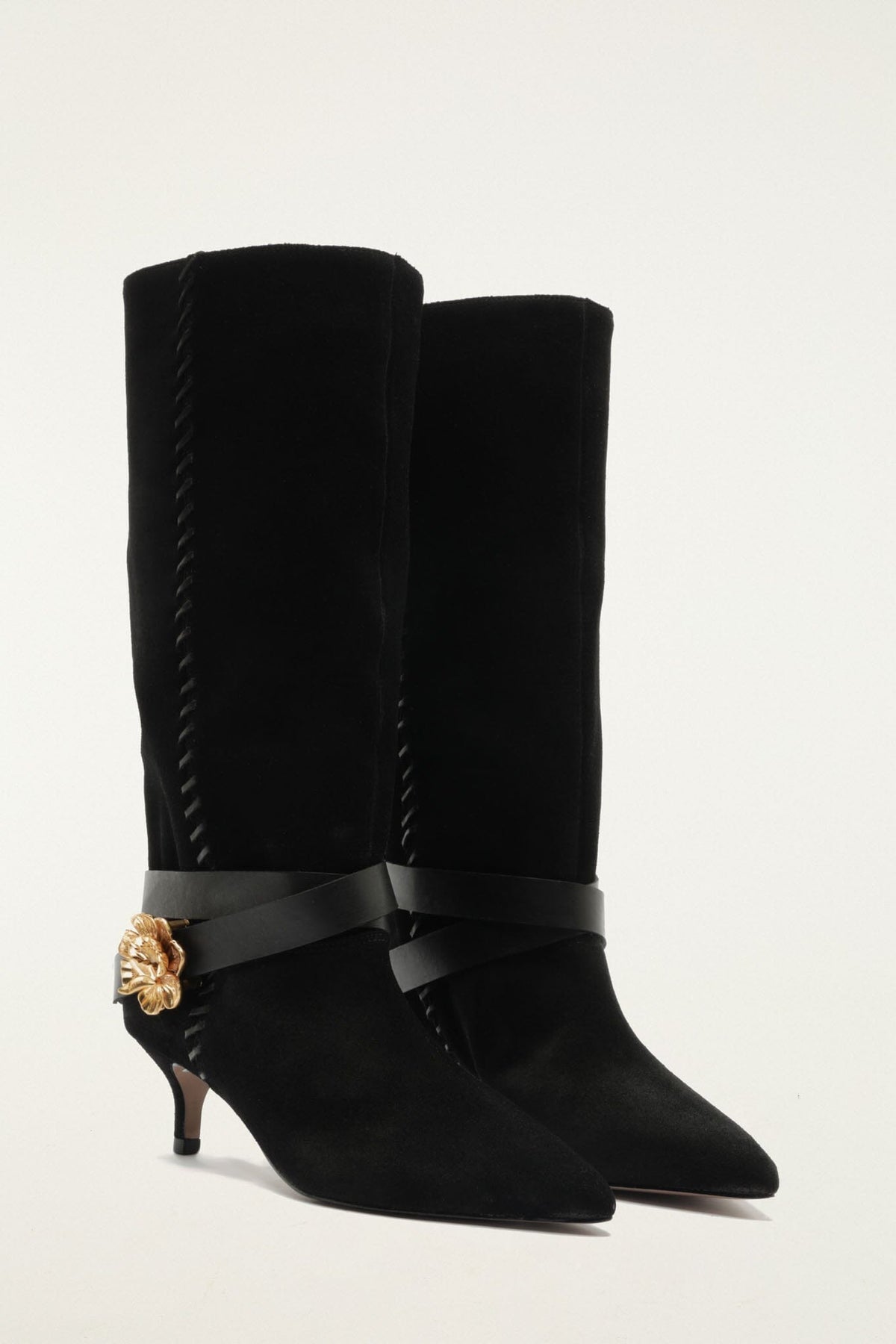 Stivaletto Kitten con cintura a fiori