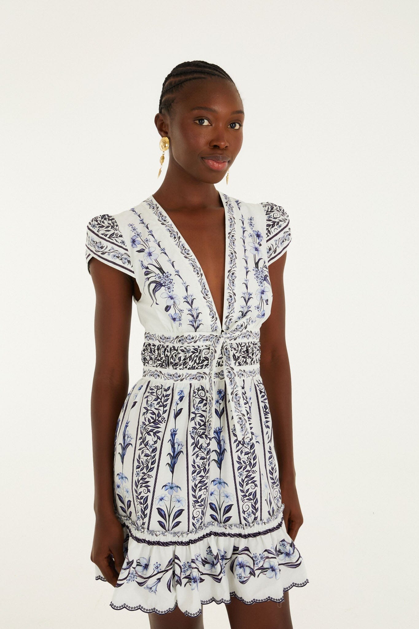 Off-White Flowers Arch Ruffled Mini Dress