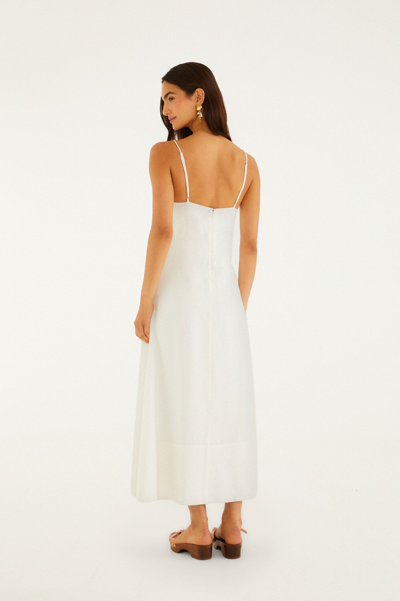 Off-White Paper Boat 3d Lenzing Ecovero Euroflax Maxi Dress