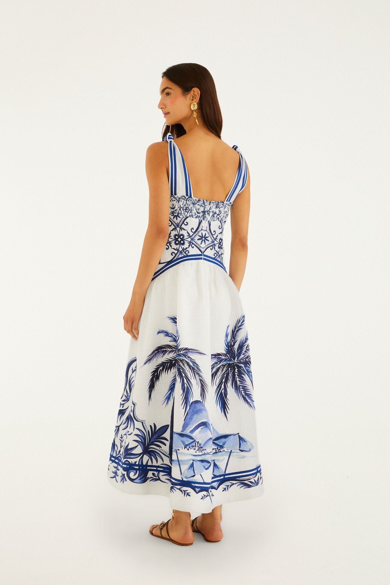 Off-White Wonderful City Euroflax Premium Linen Maxi Dress