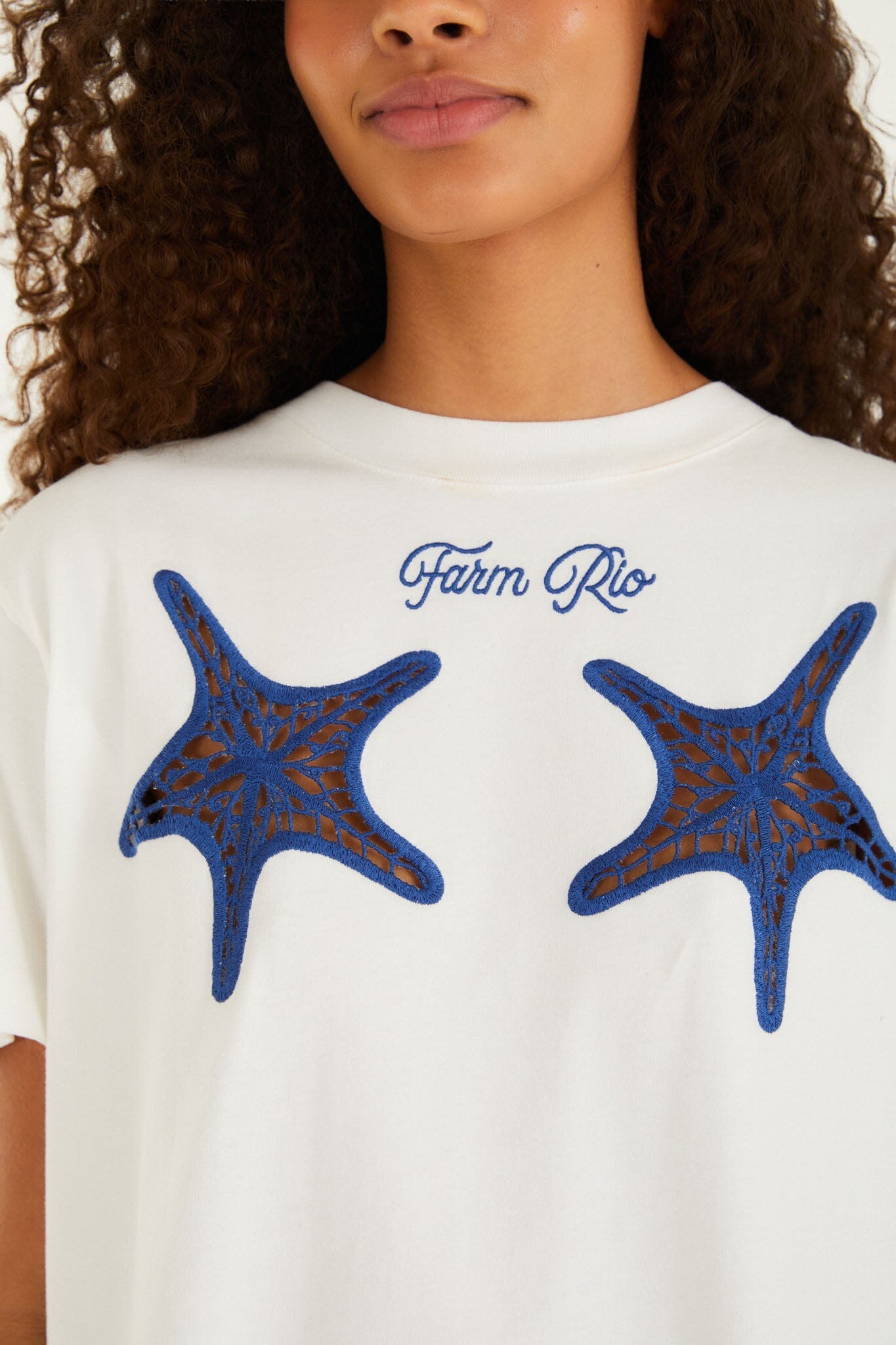 White Farm Rio Starfish Cut-Out Organic Cotton T-Shirt
