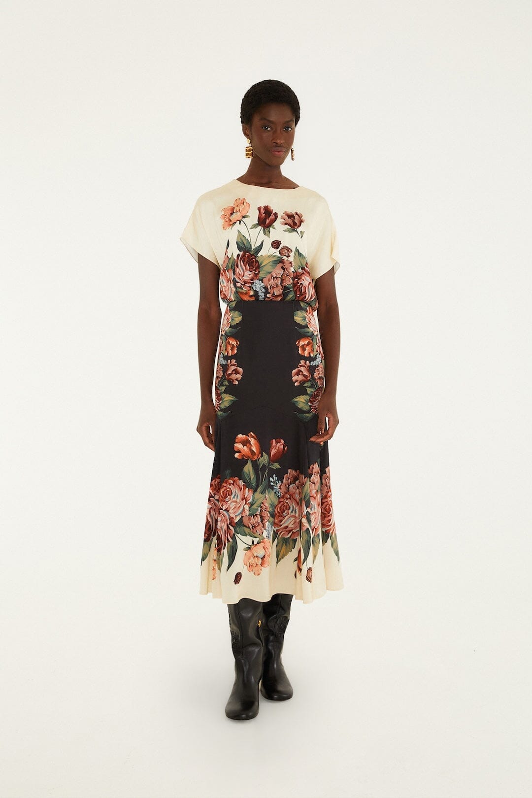 winter maxi dress with sleeves Floral Long Sleeve Black Laydown Collar Dress hangs beautifully Color:Assorted Colors promshoe