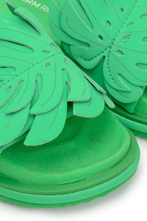 Green Monstera Anatomic Slide Sandal