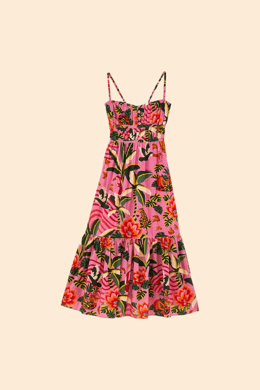 Pink Leopard Forest Midi Dress