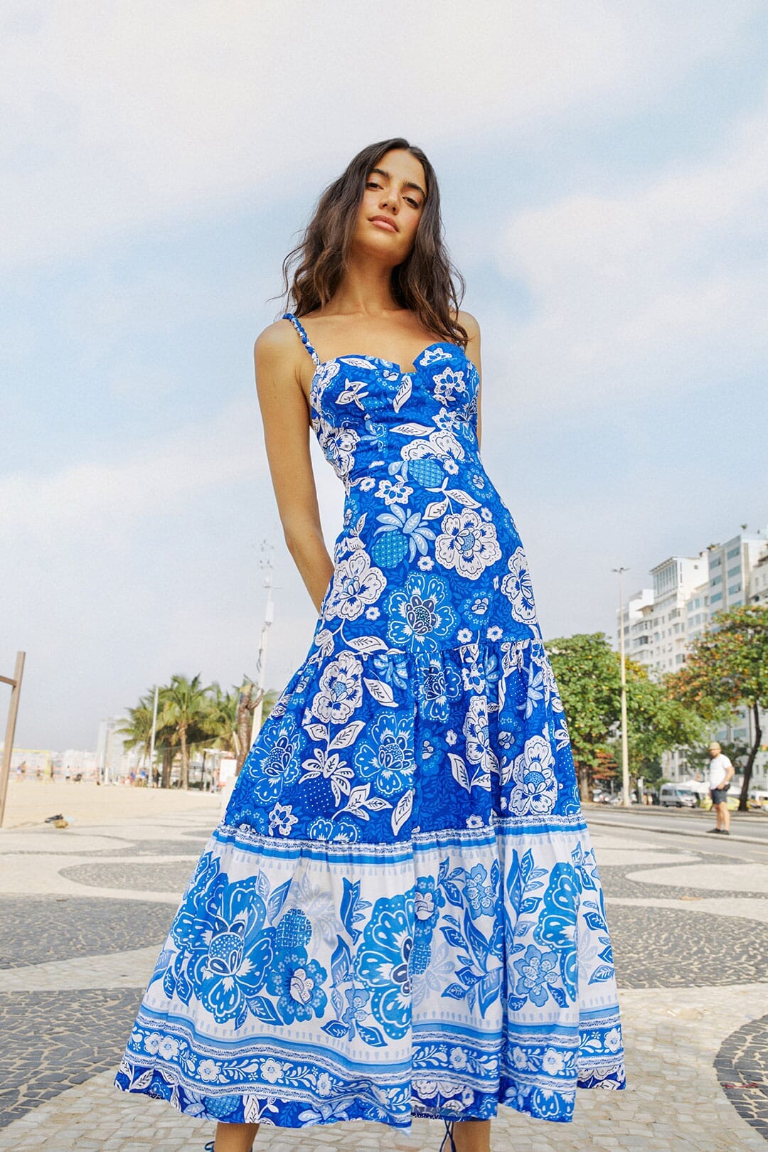 Blue Full Of Flowers Organic Cotton Midi Dress – FARM Rio