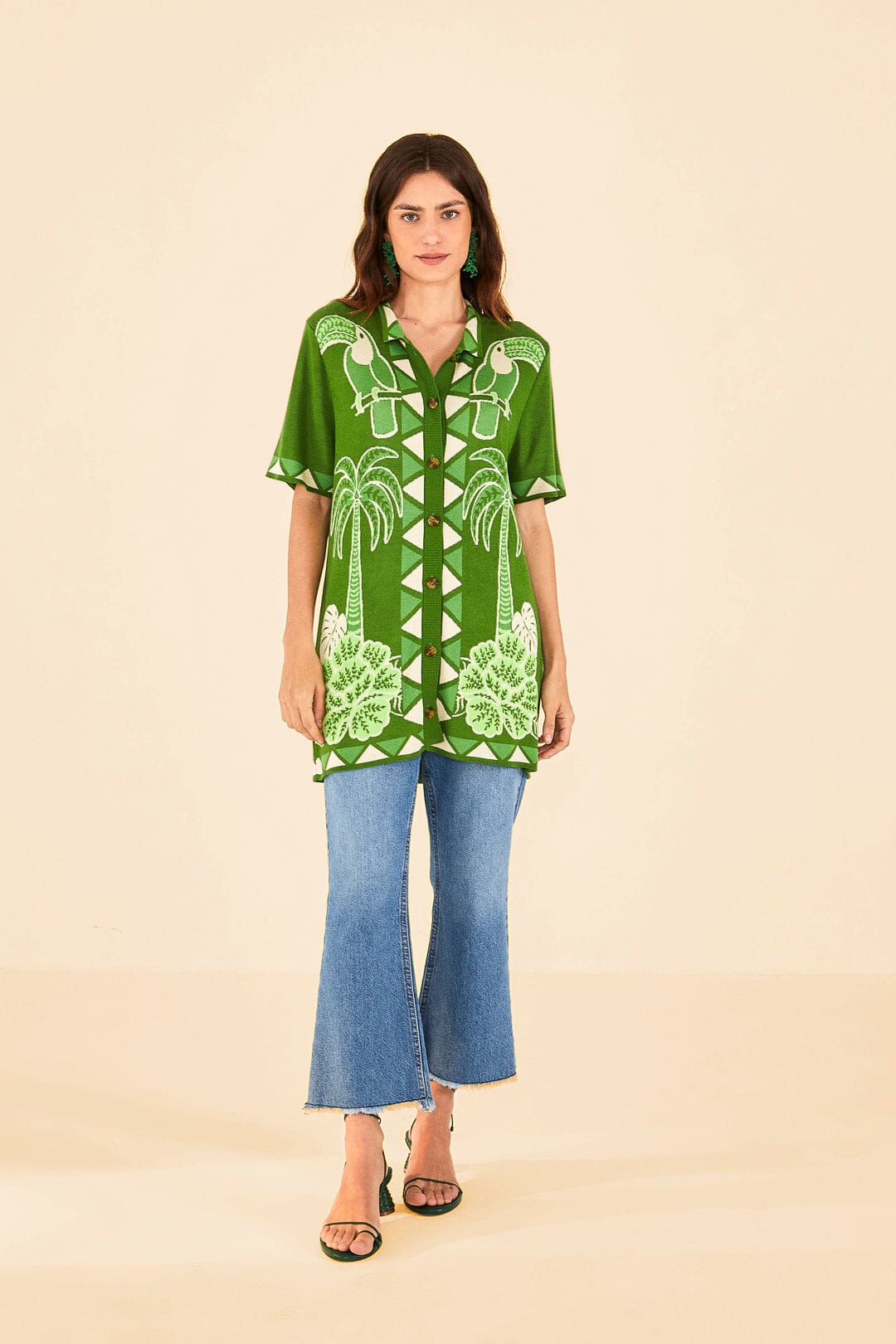 Green Summer Sunrise Lenzing™ Ecovero™ Viscose Knit Shirt – FARM Rio