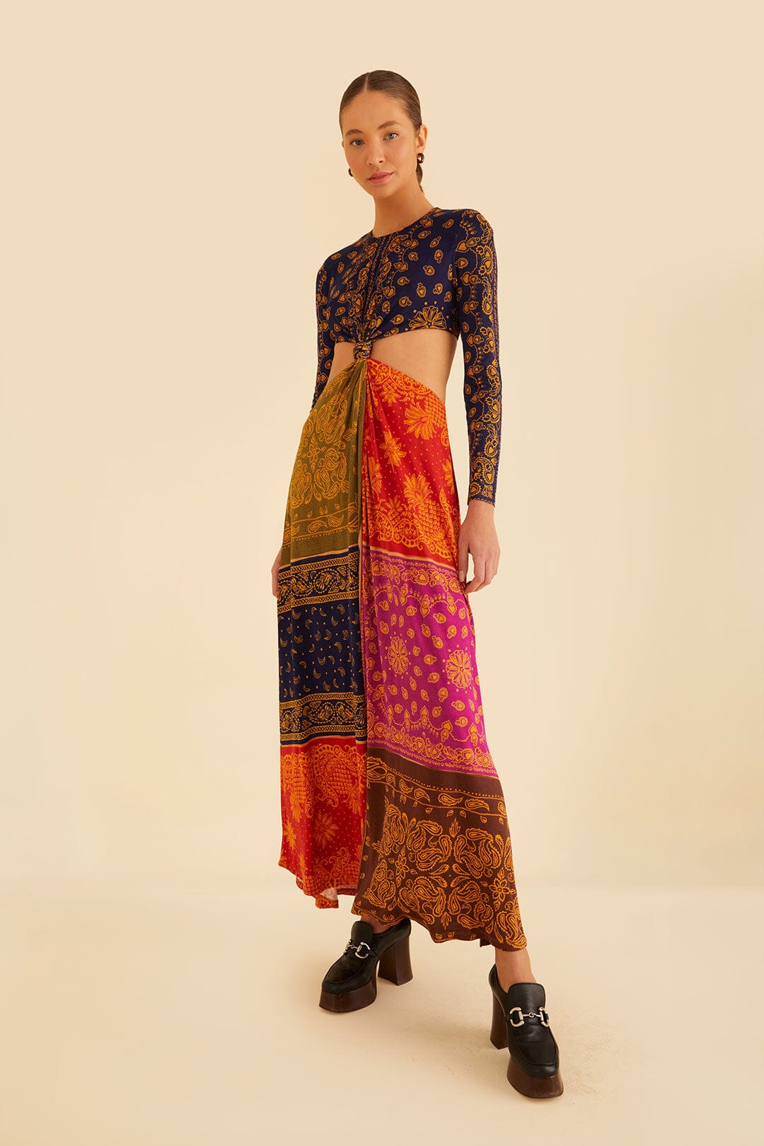 Multicolor maxi clearance dress