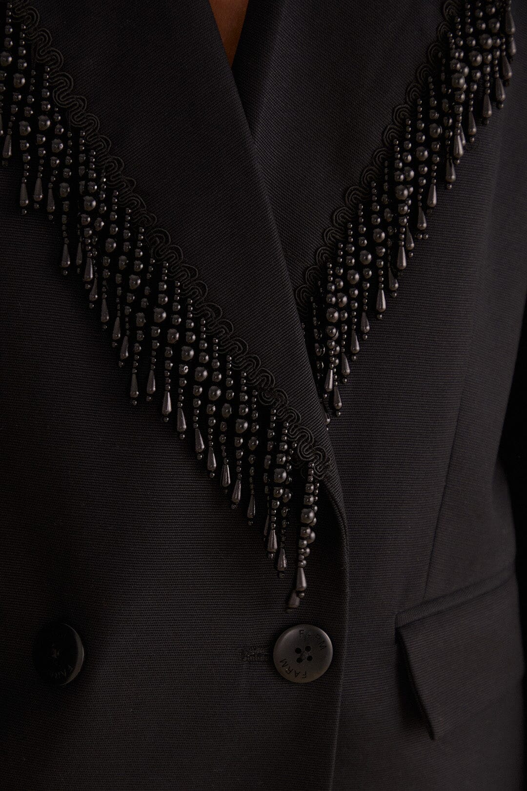 Blazer noir à franges