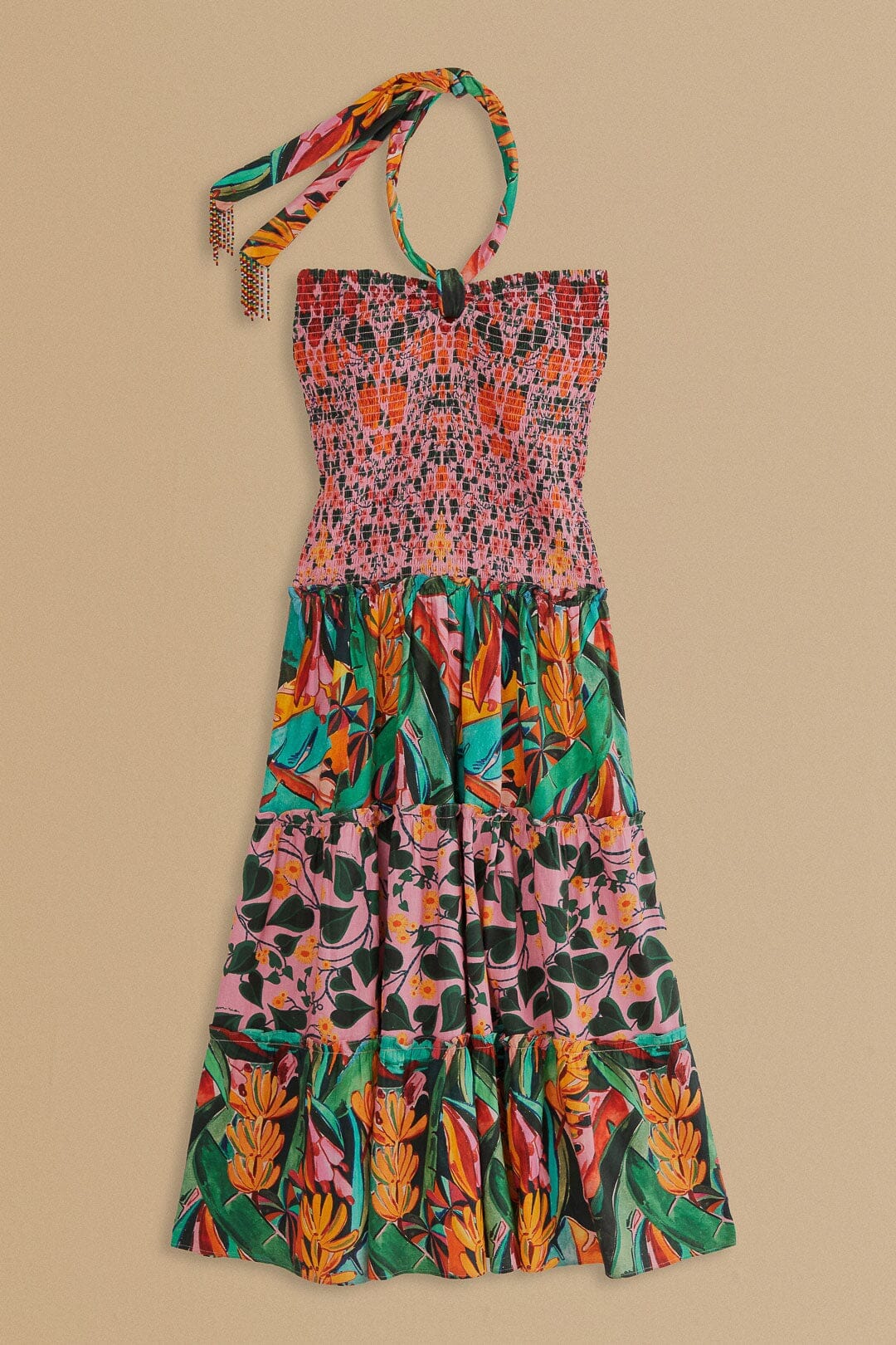 Robe midi sans manches avec foulard Ivy à cœurs mélangés