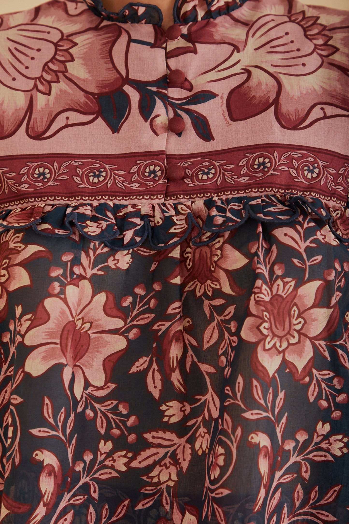 Bleu sarcelle - Chemisier à manches longues Ainika Charm