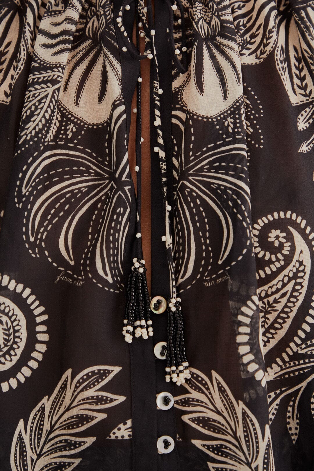 Black Paisley Bloom Blouse