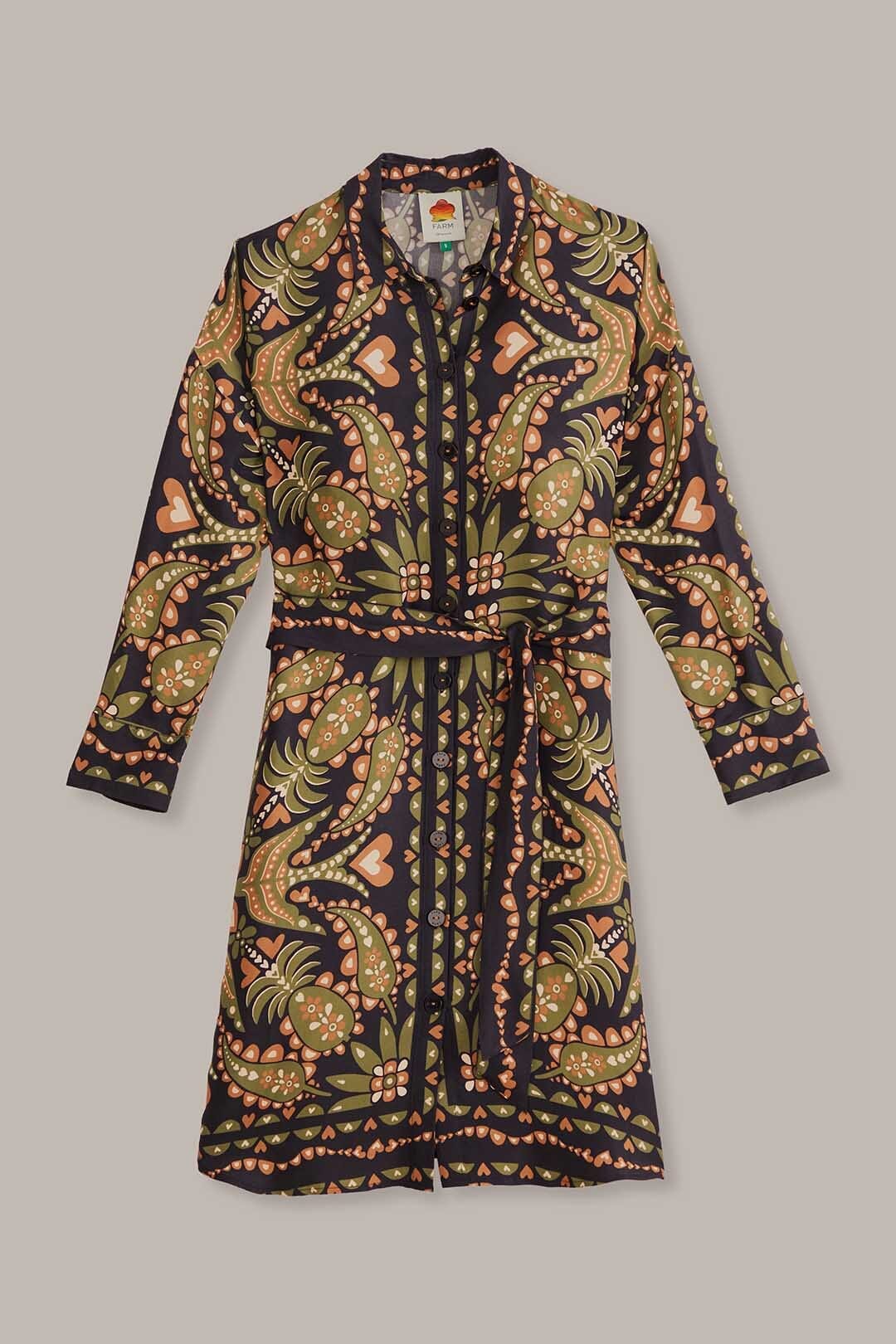 Black Martina Scarf Maxi Chemise