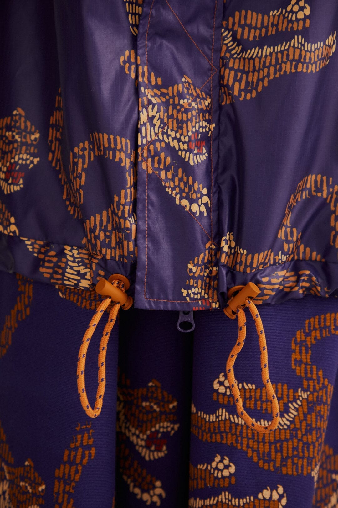 Navy Blue Leopard Maxi Parka