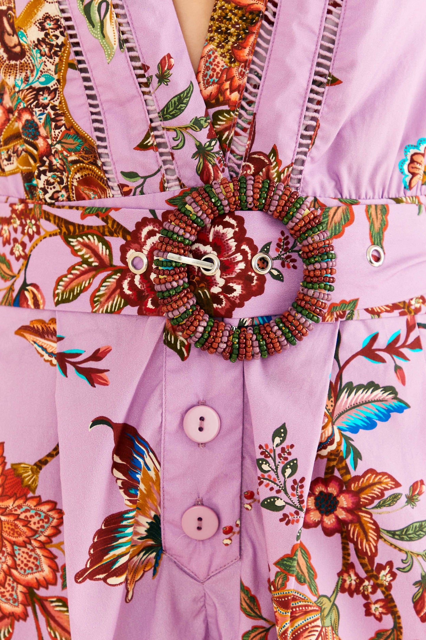 Lilac Floral Monkey Short Sleeve Romper