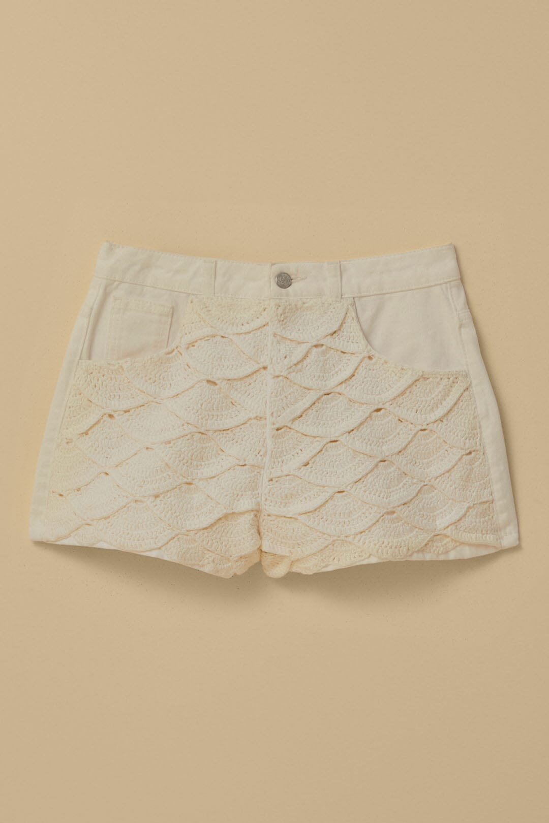 White Crochet Shorts