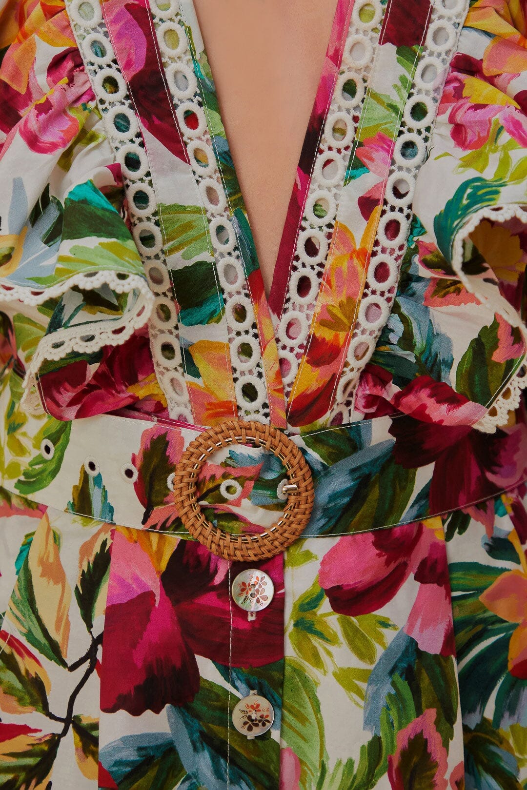 Off-White Painted Flowers Romper