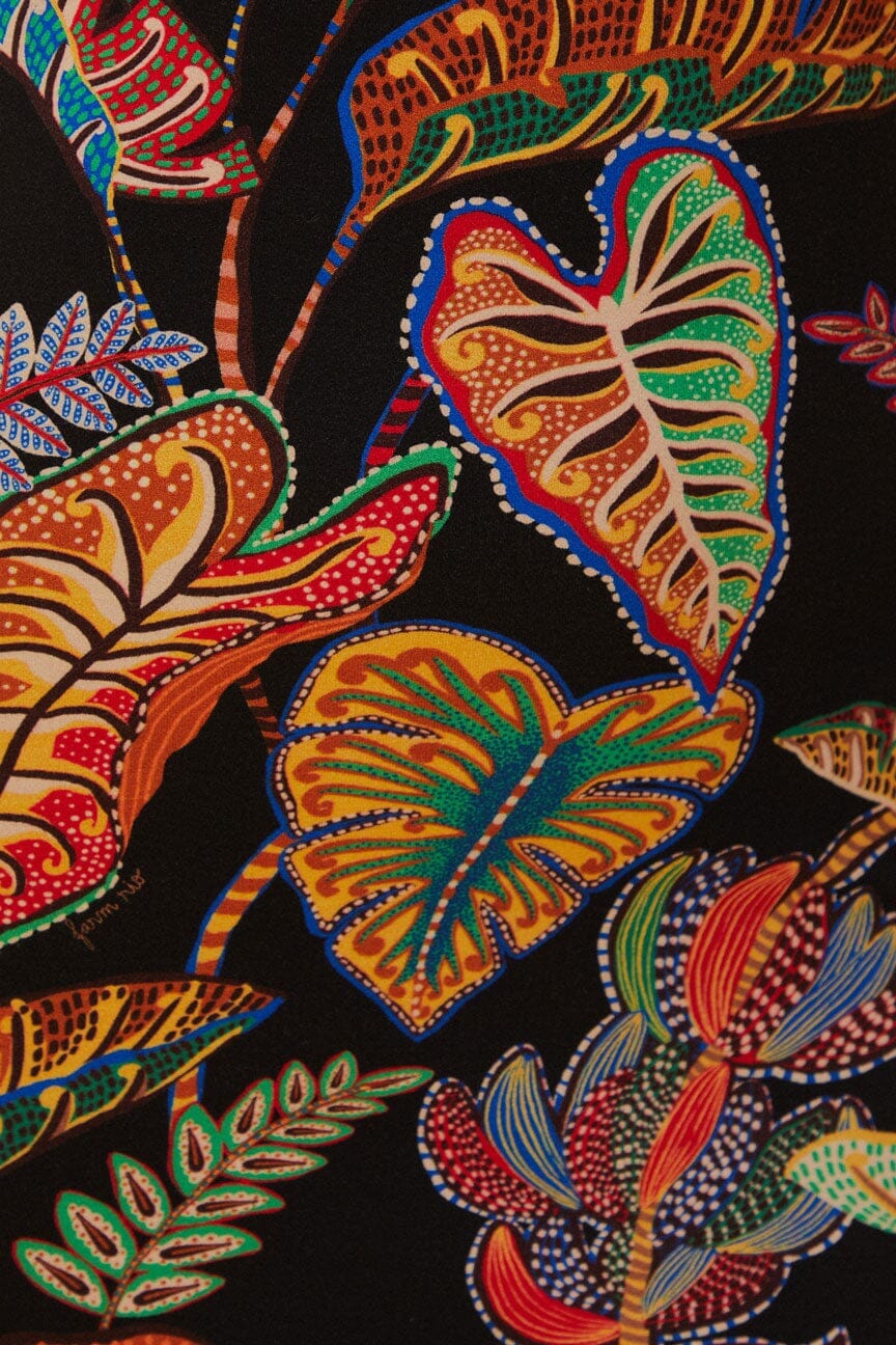 Robe midi en jersey noir Cool Foliage